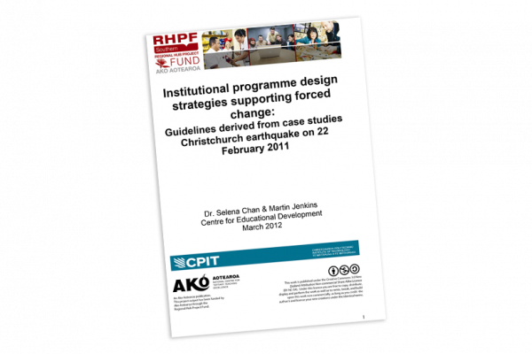 Institutional programme design cover