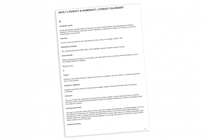 ALN Literacy Glossary