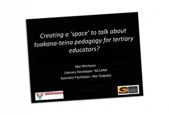 Cover template for Creating a space to talk about Tuakana Teina