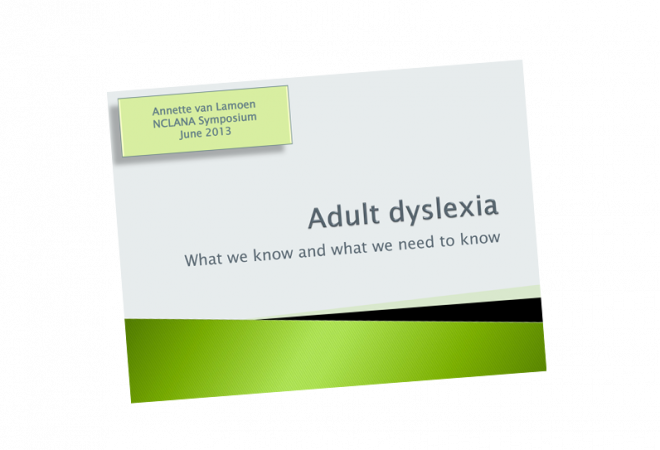 Dyslexia Adult Dyslexia Symposium 2013