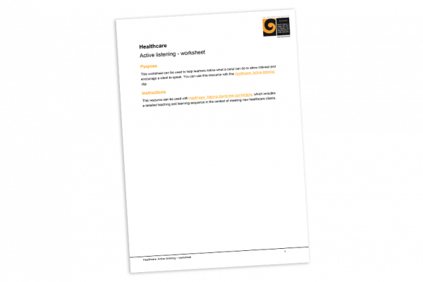 Active listening worksheet