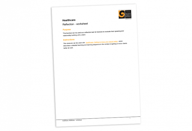 Reflection worksheet