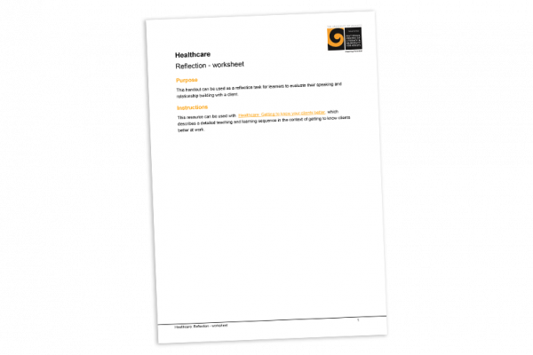 Reflection worksheet