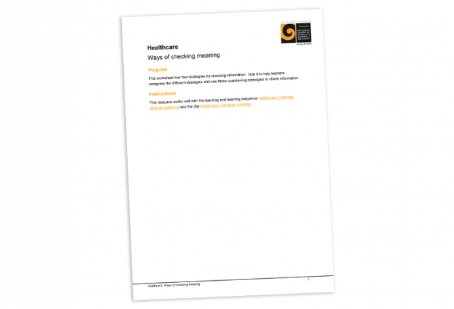 Ways of checking meaning
