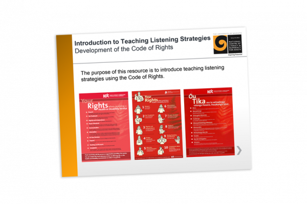 Development of the code of rights