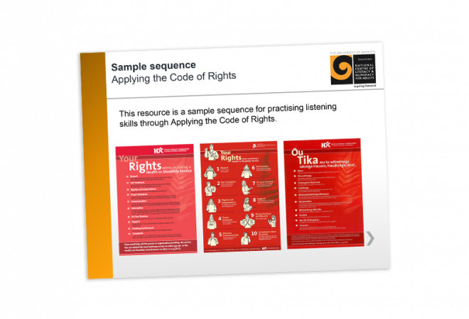 Applying the code of rights sample sequence