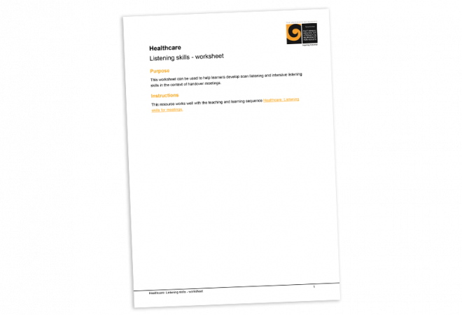 Listening skills worksheet