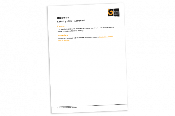 Listening skills worksheet