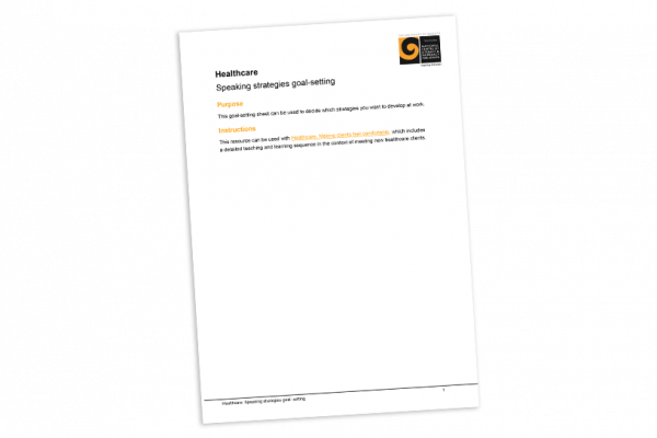 Speaking strategies goal setting