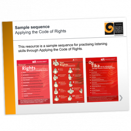 Applying the code of rights sample sequence