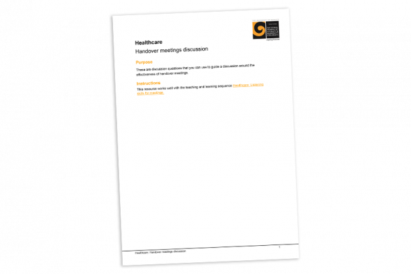 Handover meeting discussion questions