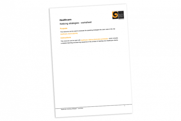 Noticing strategies worksheet