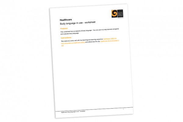 Body language in use worksheet