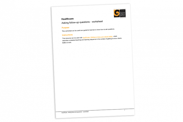 Asking follow up questions worksheet