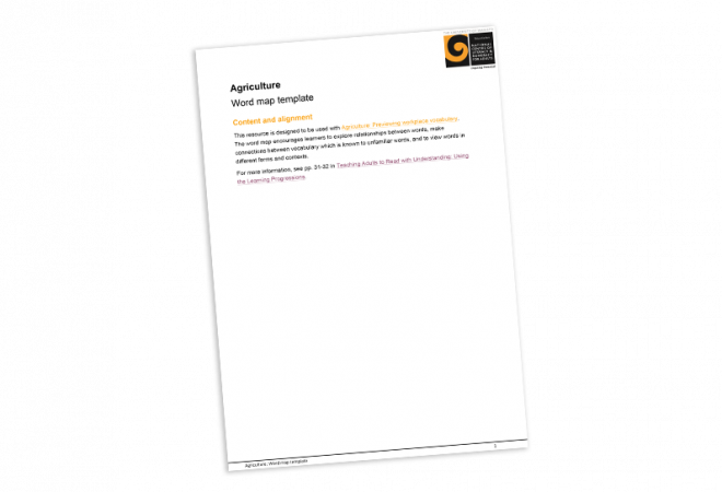Agriculture, Word map template cover image