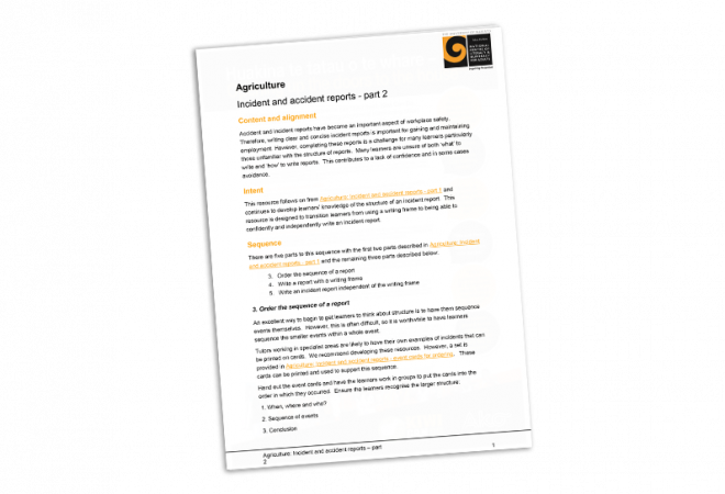 Agriculture Incident and accident reports part 2 cover image