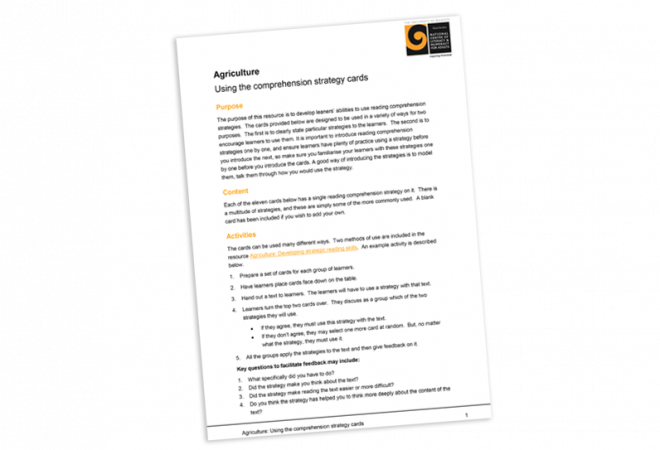 Agriculture Using the Comprehension Strategy Cards cover