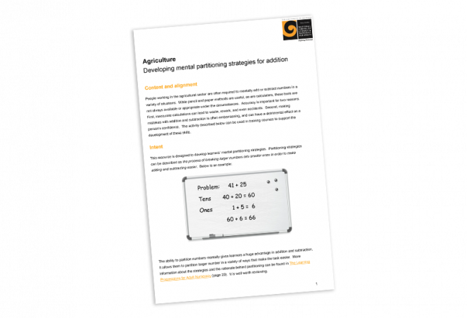 Developing mental partitioning strategies for addition cover image