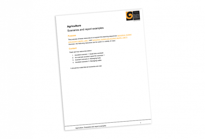 Agriculture Scenarios and report examples