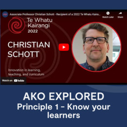 Principle 1 | Know your learners | Associate Professor Christian Schott