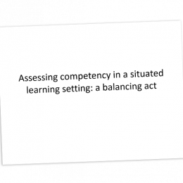 Assessing competency in a situated learning setting a balancing act cover image