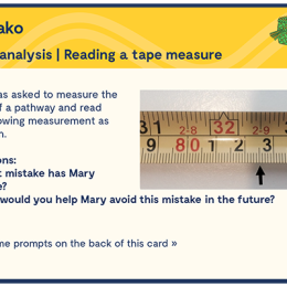 Error analysis measuring card