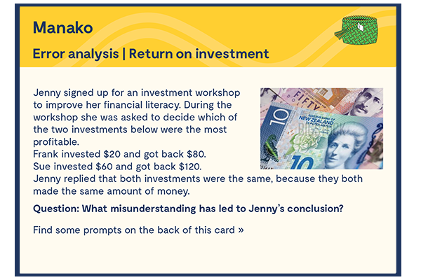 Error analysis return on investment card
