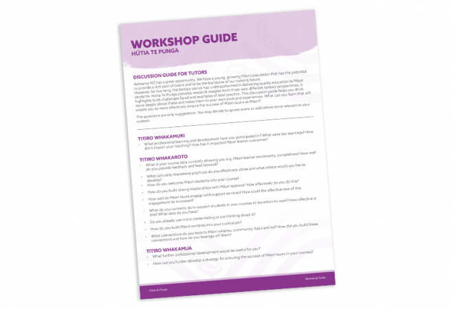 Hūtia Te Punga Workshop Guide cover image