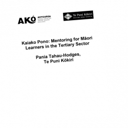 RESEARCH REPORT Kaiako Pono Mentoring for Maori Learners in the Tertiary Sector