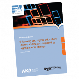 RESEARCH REPORT E learning and Higher Education Supporting Organisational change