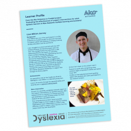 Dyslexia Project Learner profile Liam Wilkie
