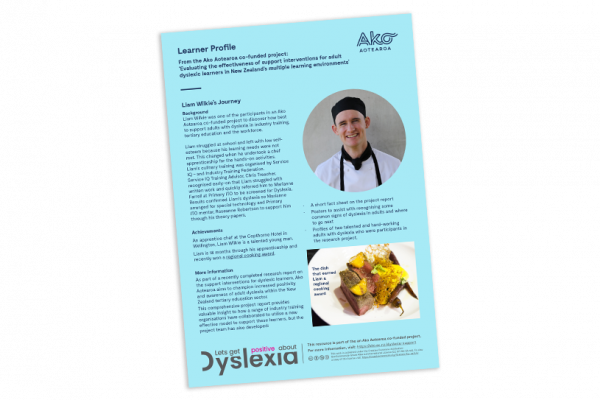 Dyslexia Project Learner profile Liam Wilkie