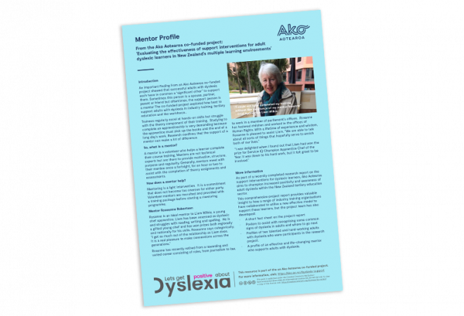 Dyslexia Project Mentor profile Roseanne Robertson