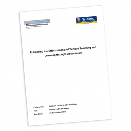 REPORT Enhancing the Effectiveness of Tertiary Teaching and Learning through Assessment