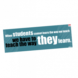 Poster F When students cannot learn the way we teach we have to teach the way they learn