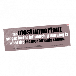 Poster H The most important single factor influencing learning is what the learner already knows