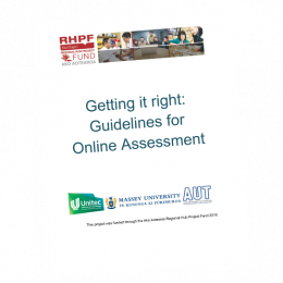 GUIDELINES Getting it Right Guidelines for Online Assessment in New Zealand Tertiary Contexts