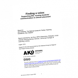 RESEARCH REPORT Finding a Voice Supporting ESL Nursing Students Communication in Clinical Placement