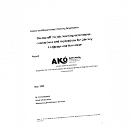 RESEARCH REPORT On and Off the Job Learning Experiences Connections and Implications for Literacy Language and Numeracy