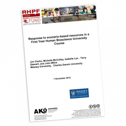 RESEARCH REPORT Response to Scenario based Resources in a First Year Human Bioscience University Course