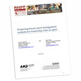 RESEARCH REPORT Preparing Female Sport Management Students for Leadership Roles in Sport