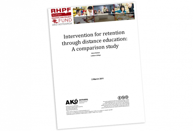RESEARCH REPORT Intervention for Retention through Distance Education A Comparison Study