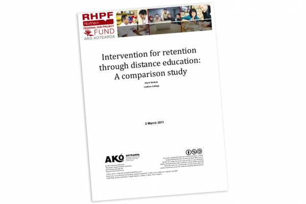 RESEARCH REPORT Intervention for Retention through Distance Education A Comparison Study