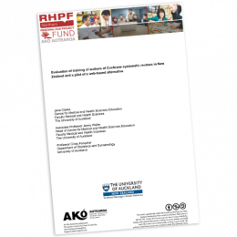 RESEARCH REPORT Evaluation of training of authors of Cochrane systematic reviews