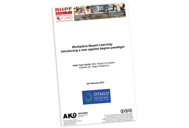RESEARCH REPORT Workplace Based Learning Introducing a new Applied Degree Paradigm
