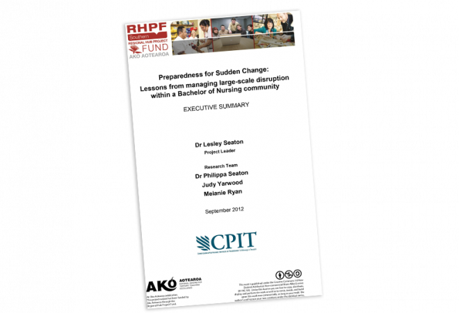 SUMMARY Preparedness for Sudden Change