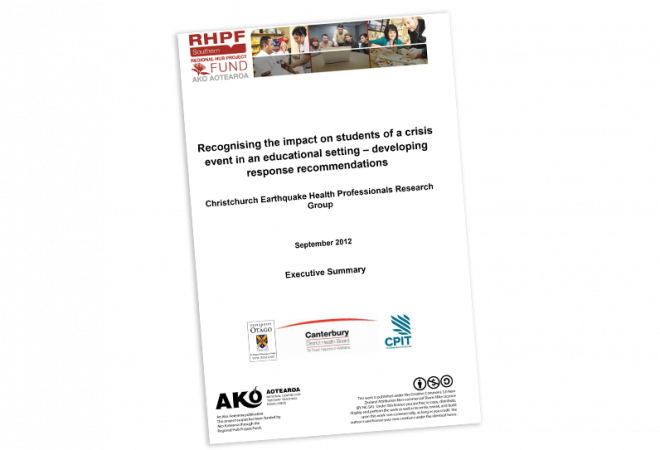 SUMMARY Recognising the Impact on Students of a Crisis Event