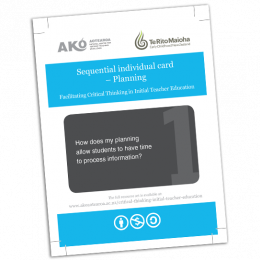 Tool for Tertiary Teachers Critical Thinking Sequential individual cards 