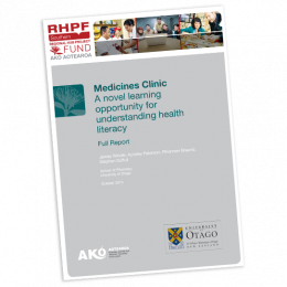 RESEARCH REPORT Medicines Clinic A Novel Learning Opportunity for Understanding Health Literacy