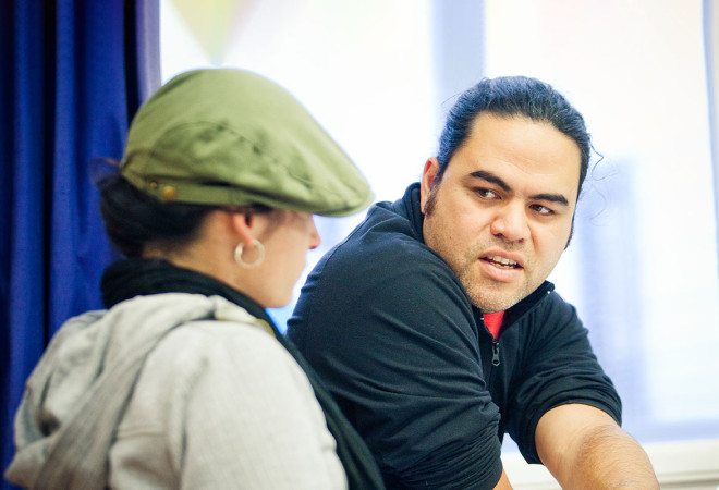 Maori teacher talking to a learner